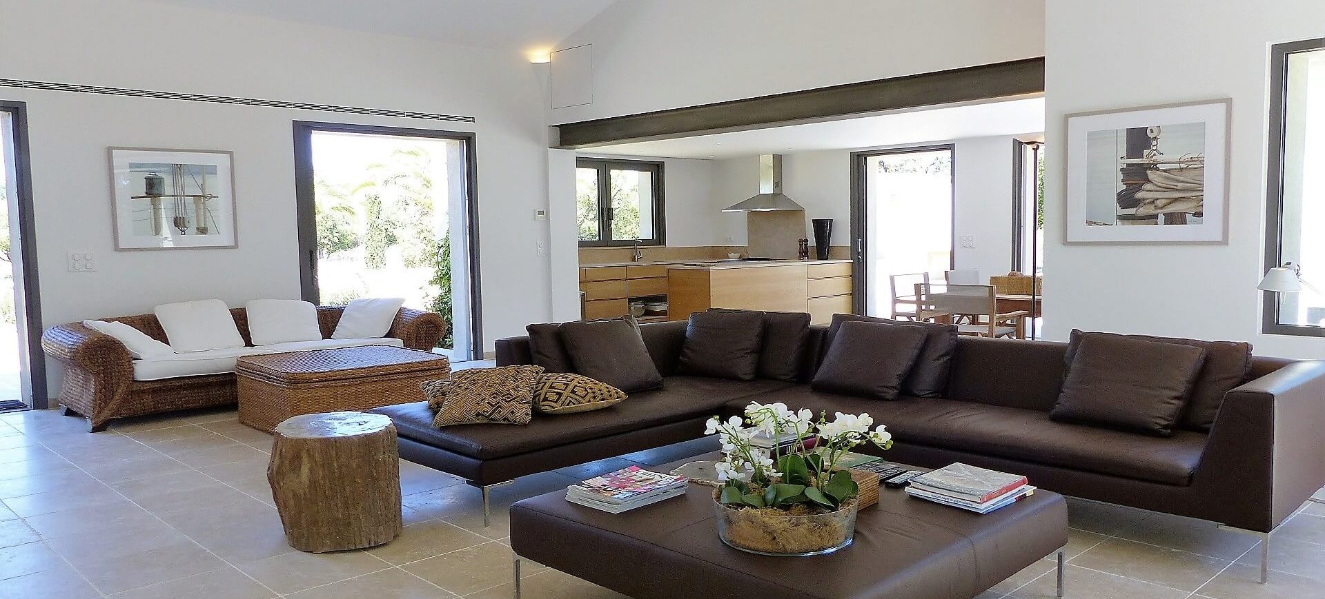 Living room at Villa La Font, Saint-Tropez